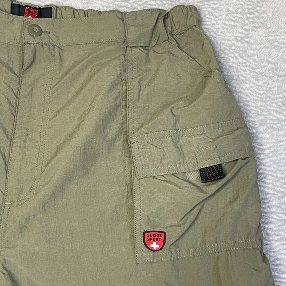 Suisse Sport Convertible Cargo Pants Mens XL Green Nylon Lightweight Hiking Trek - Picture 11 of 15